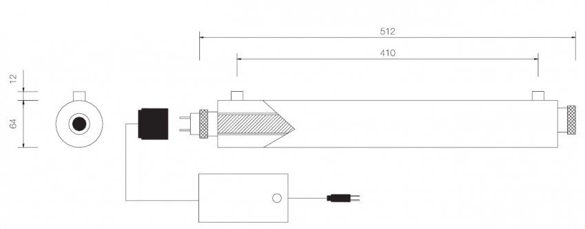 Recambio tubo de cuarzo lámpara UV1200LH