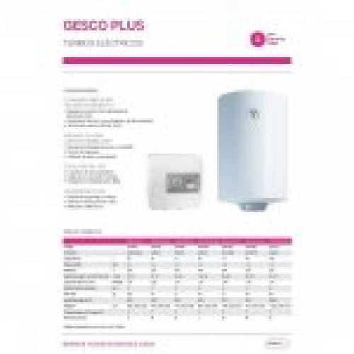 Termo electrico horizontal Gesco Plus 50L, 80L y 100L