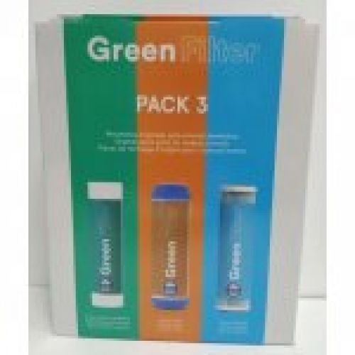 Pack Stella 3 Filtros Green Filter con Post Filtro Carbón Remineralizador CS más membrana 50 GPD